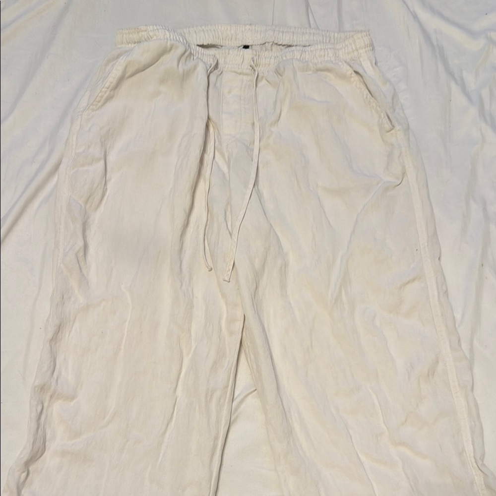 Zara Cream Sweatpants Relaxed Fit Joggers